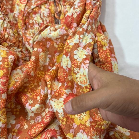 NWT Free People Womens Small Show Me Love Romper Floral Smocked Boho Feminine - Picture 6 of 10